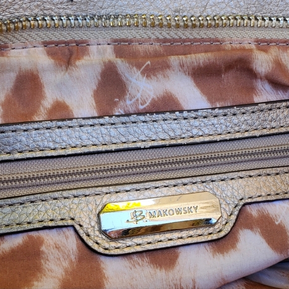 B Makowsky Handbag Snakeskin Embossed Animal Print Leather Shoulder Bag Black - Picture 14 of 14